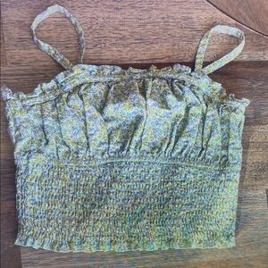 Floral Green Kids Tank Top